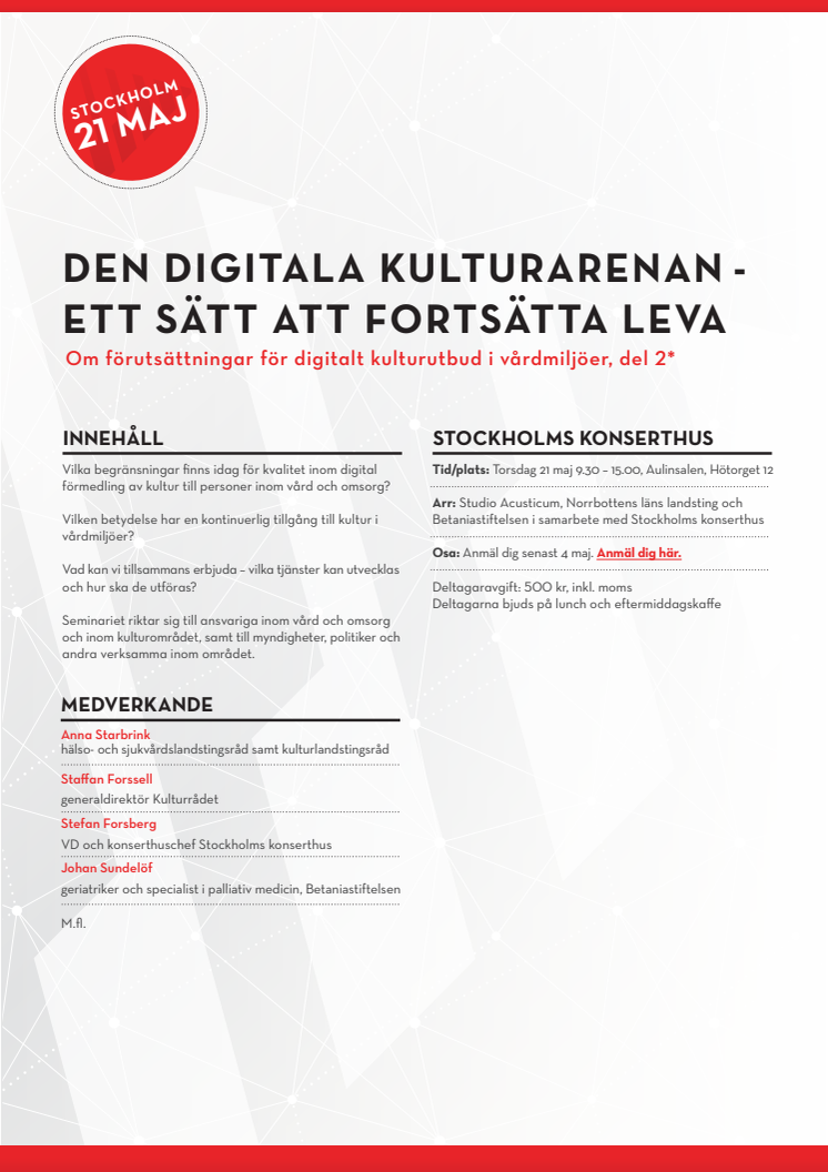 Den digitala kulturarenan – pressinbjudan