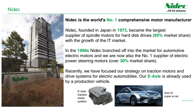 Nidec's automotive business