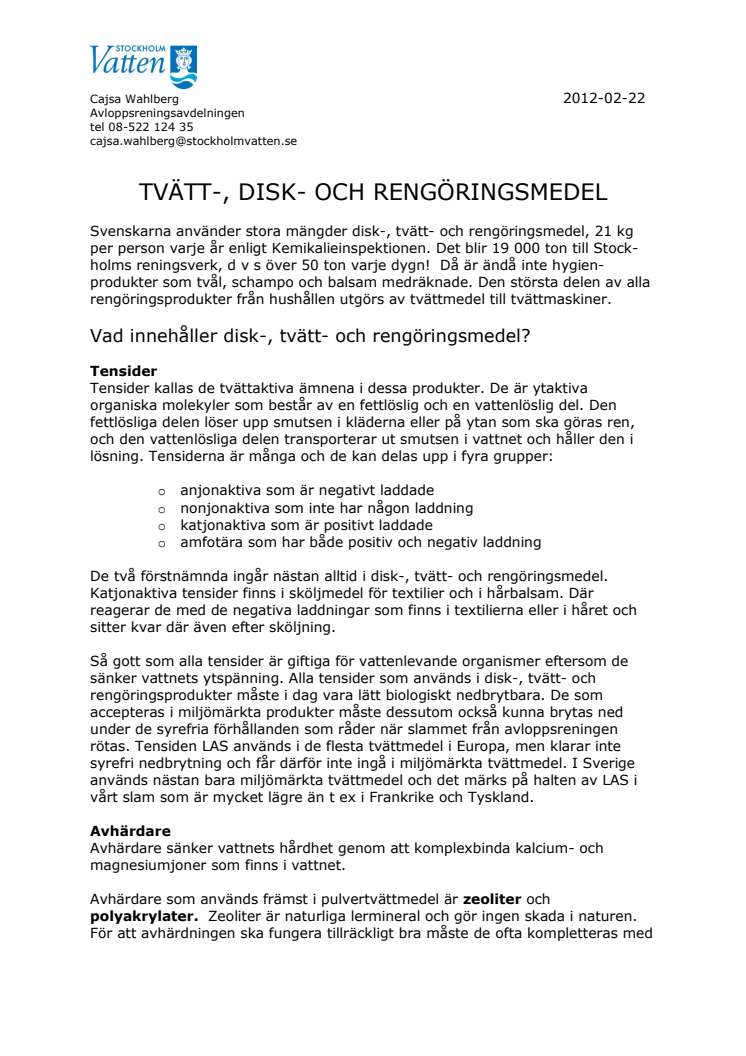 Mer information om disk-, tvätt- och rengöringsmedel