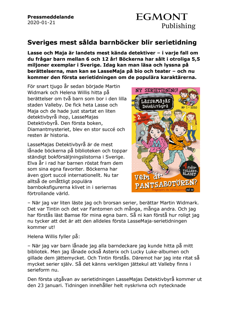 Sveriges mest sålda barnböcker blir serietidning 