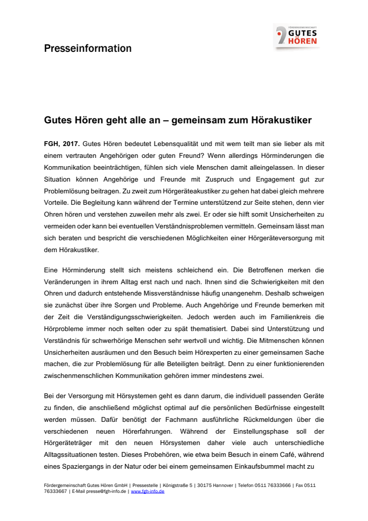 Gutes Hören geht alle an – gemeinsam zum Hörakustiker