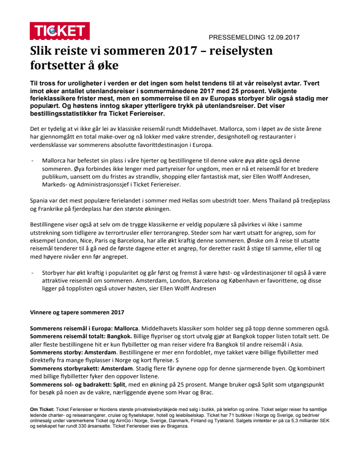 Slik reiste vi sommeren 2017 – reiselysten fortsetter å øke