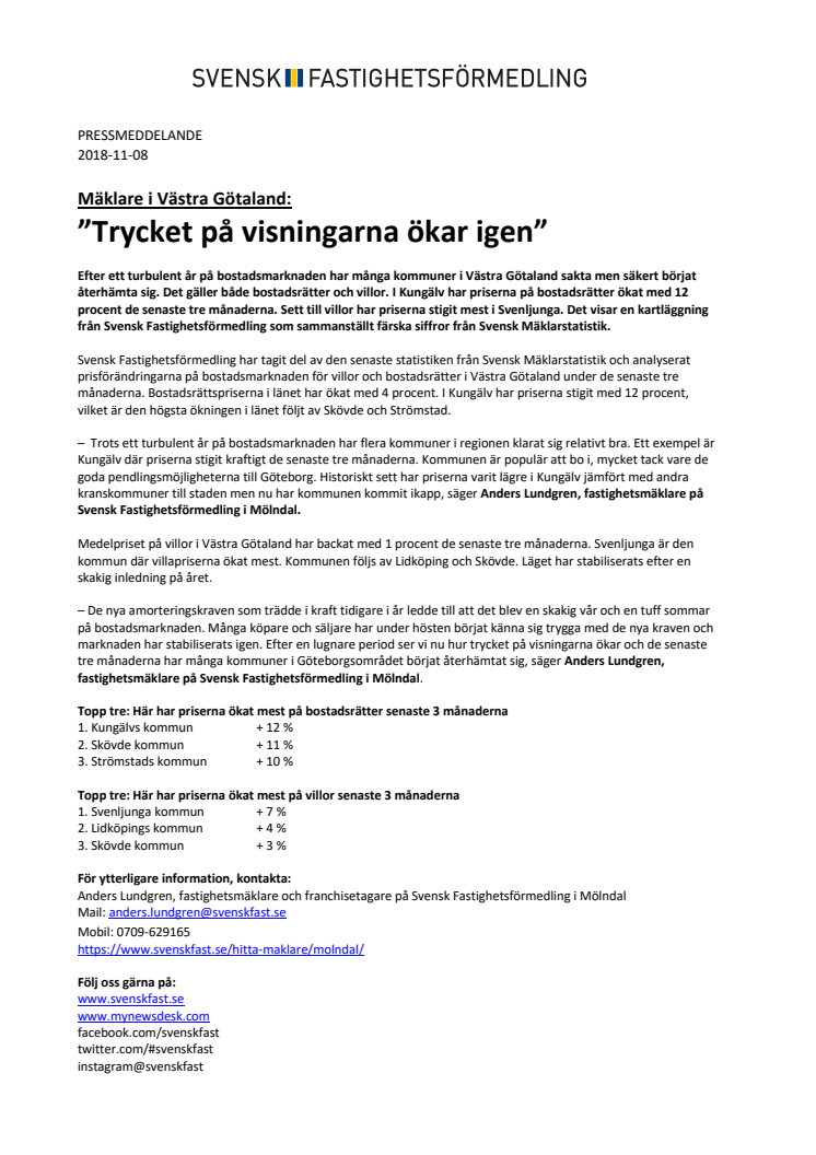 Mäklare i Västra Götaland: ”Trycket på visningarna ökar igen”  
