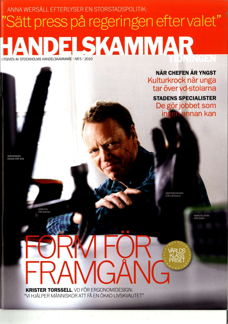 Ergonomidesign får Handelskammarens Världsklasspris 2010