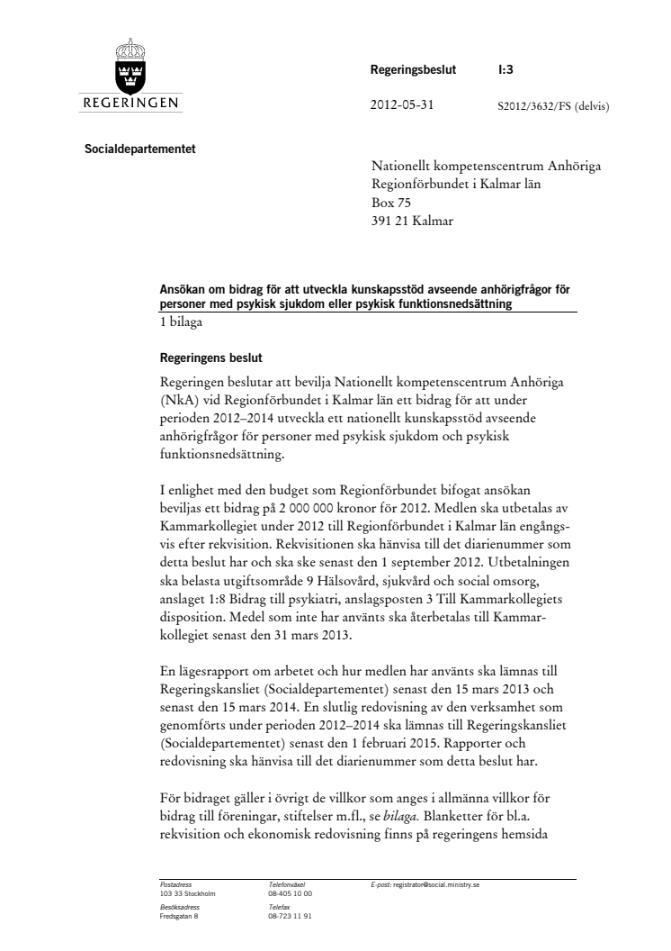 Regeringsuppdrag - NkA utvecklar stöd för anhöriga till personer med psykisk ohälsa