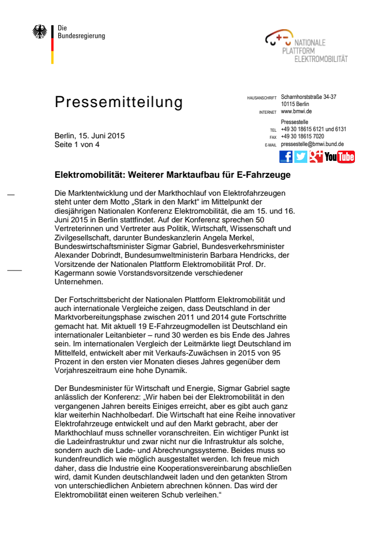 Elektromobilität: Weiterer Marktaufbau für E-Fahrzeuge 