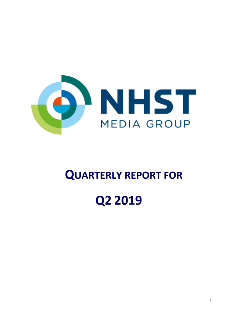 NHST Media Group - Quarterly Report  2nd quarter 2019