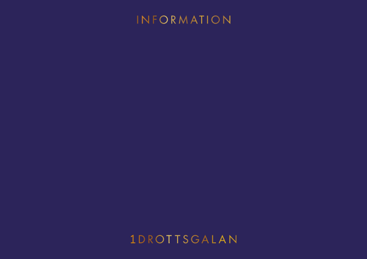 Informationsfolder gäster tider och meny, Idrottsgalan 2017