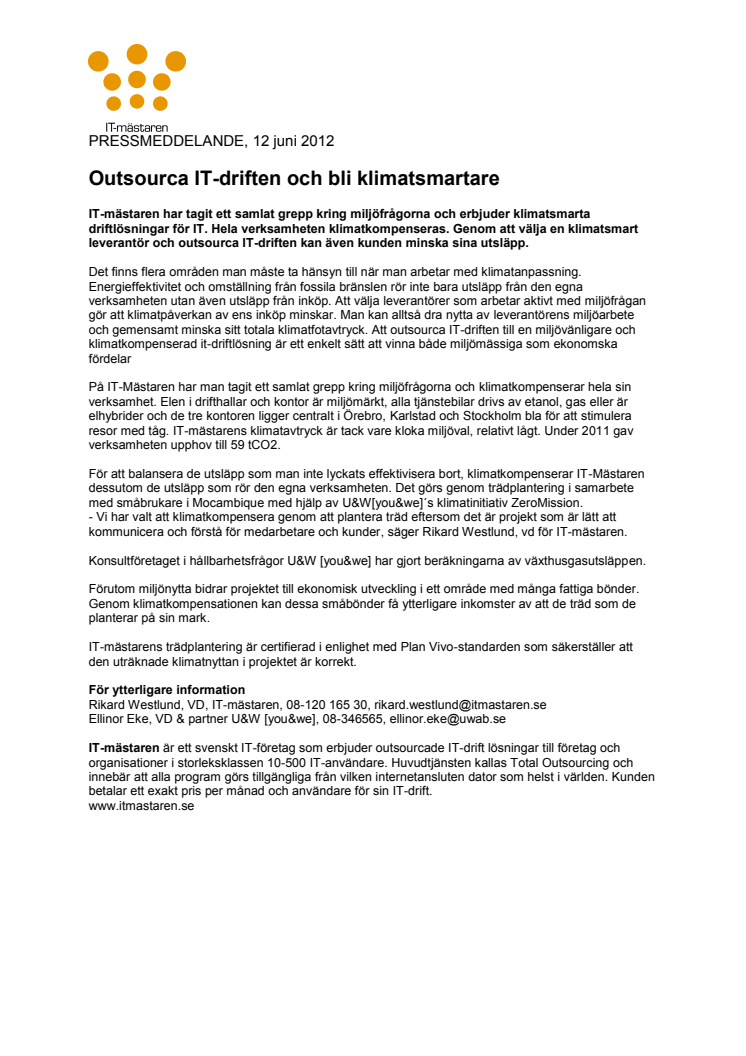 Outsourca IT-driften och bli klimatsmartare!