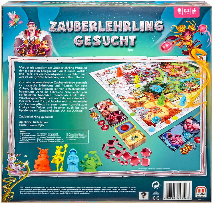 Spielrückseite Zauberlehrling gesucht I Mattel Games 2017