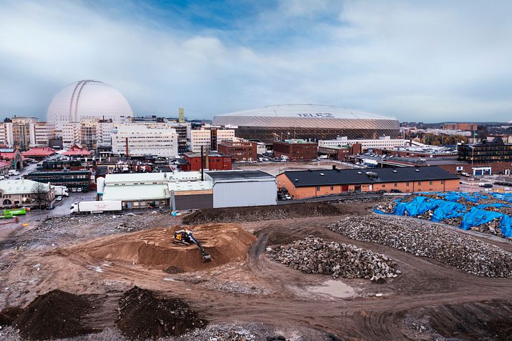 Volvo EC230 Electric under demonstration på Slakthusområdet