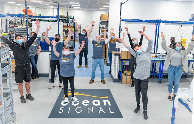 Hi-res image - Ocean Signal - Ocean Signal production workers at the company's new factory facility in Margate, UK
