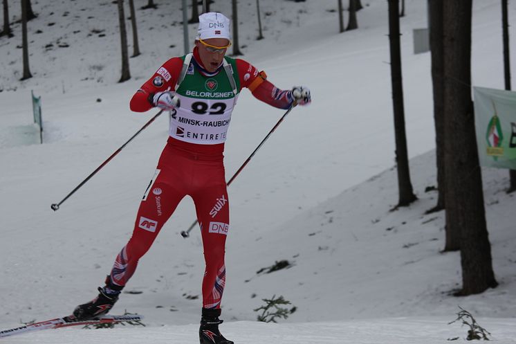 Andreas Kvam i løypa, normalprogram menn, Junior-VM Minsk