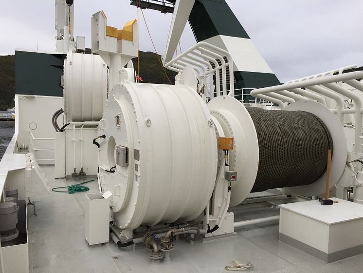 Kongsberg Maritime’s EasyDrive electric trawl winch, installed on board the stern trawler Granit
