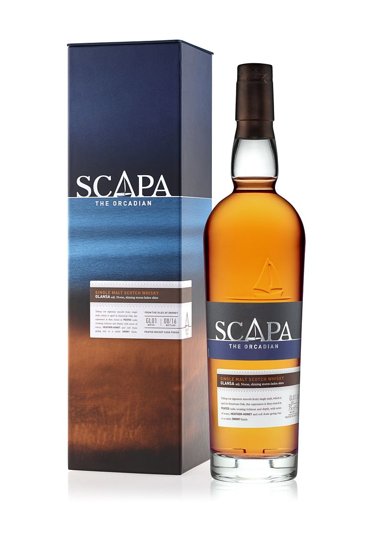 High Res. Scapa Glansa 75cl Bottle and Carton