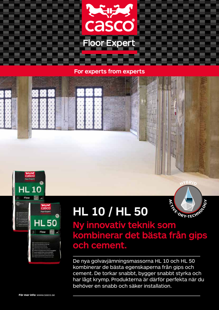 CFE HL 10 & HL 50 –Snabbtorkande avjämningsmassor med lågt krymp