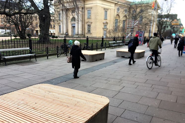 Skyddsbarriärer på Kungsgatan 20181214 Bild Trafikkontoret Göteborg