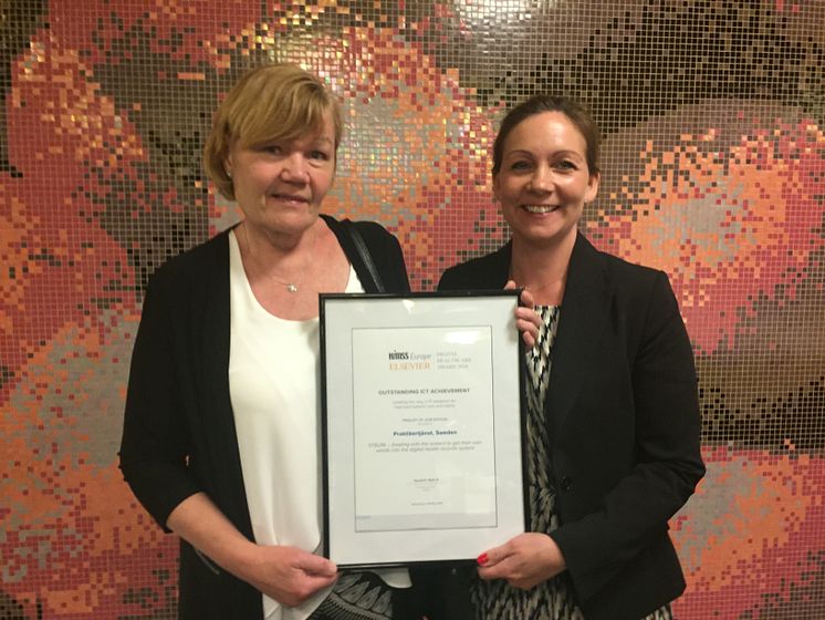 Maria Holmberg och Linda Vogt på Digital Healthcare Awards