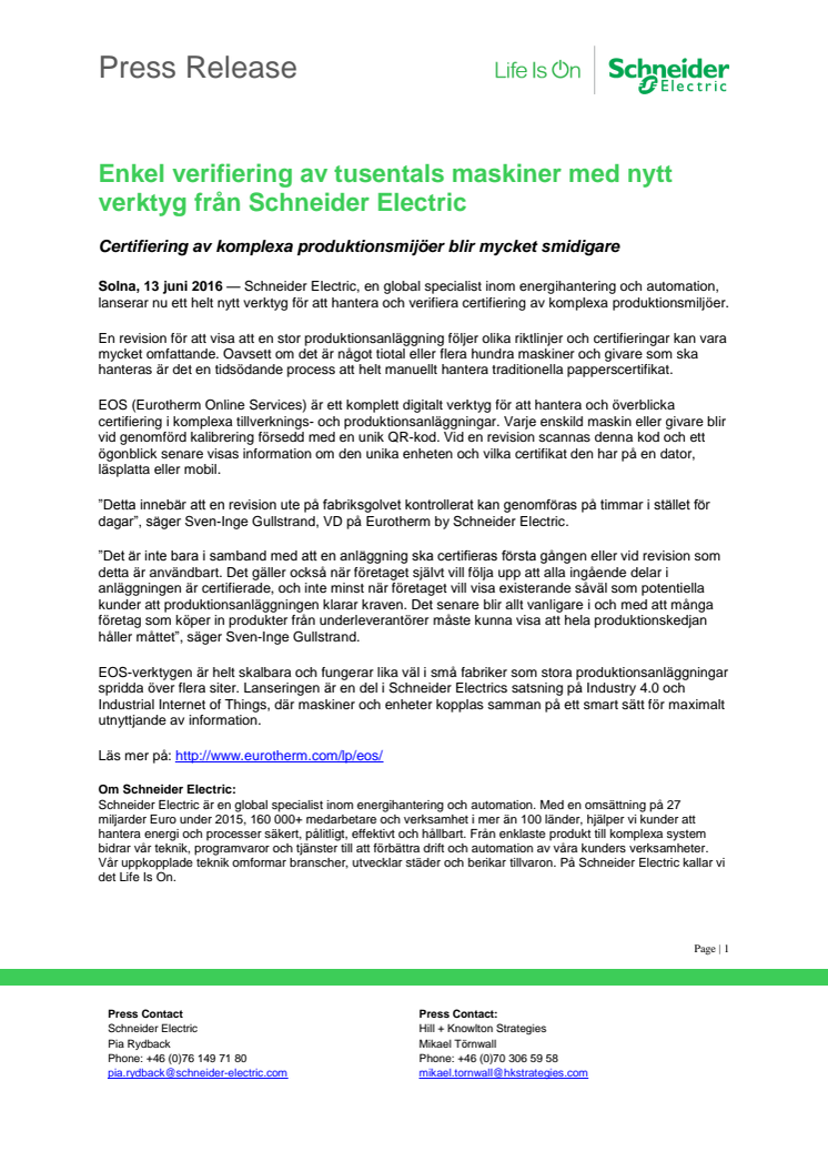 Enkel verifiering av tusentals maskiner med nytt verktyg från Schneider Electric