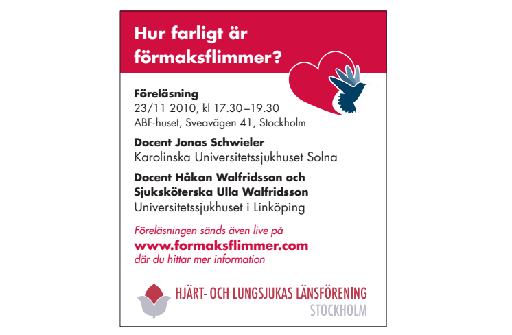 Livesänt seminarium om förmaksflimmer