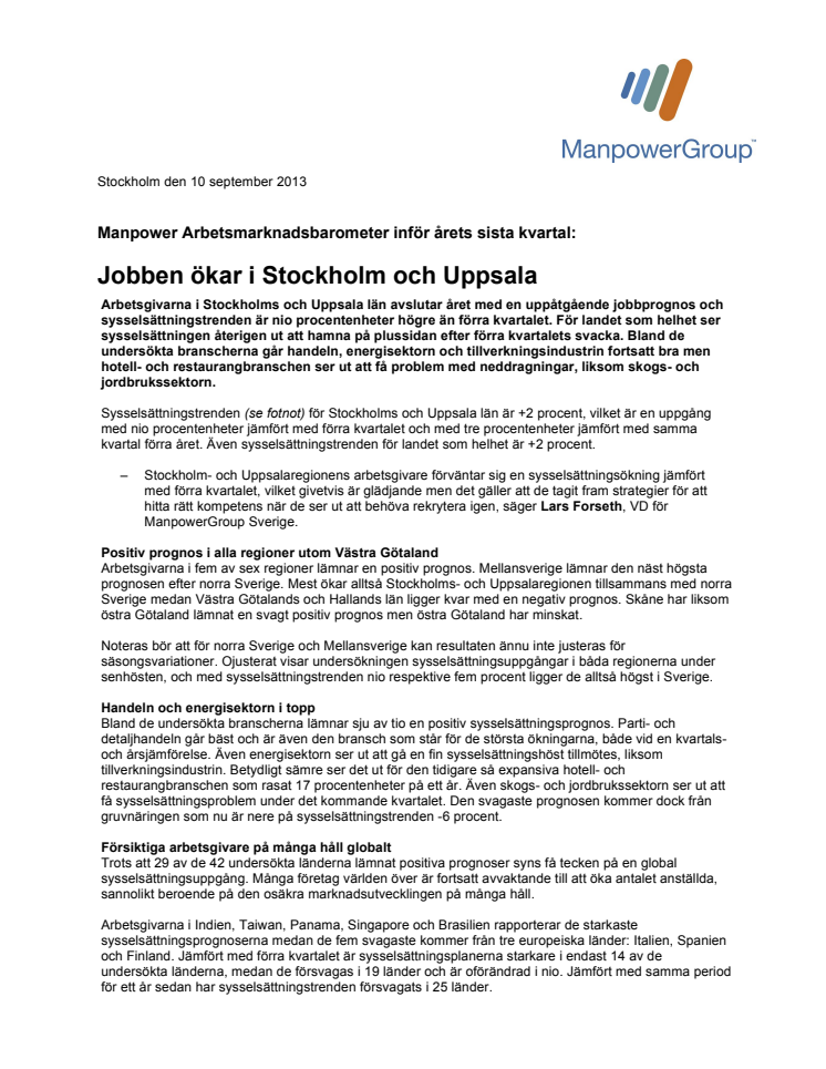 Jobben ökar i Stockholm och Uppsala