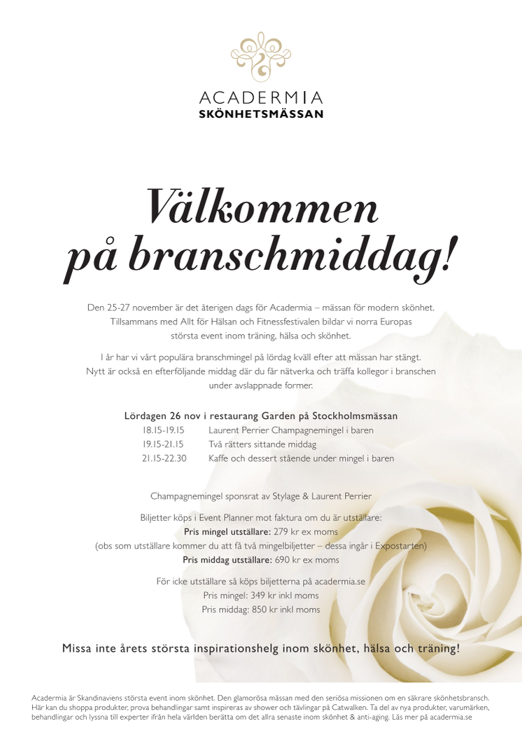 Välkommen på branschmiddag!