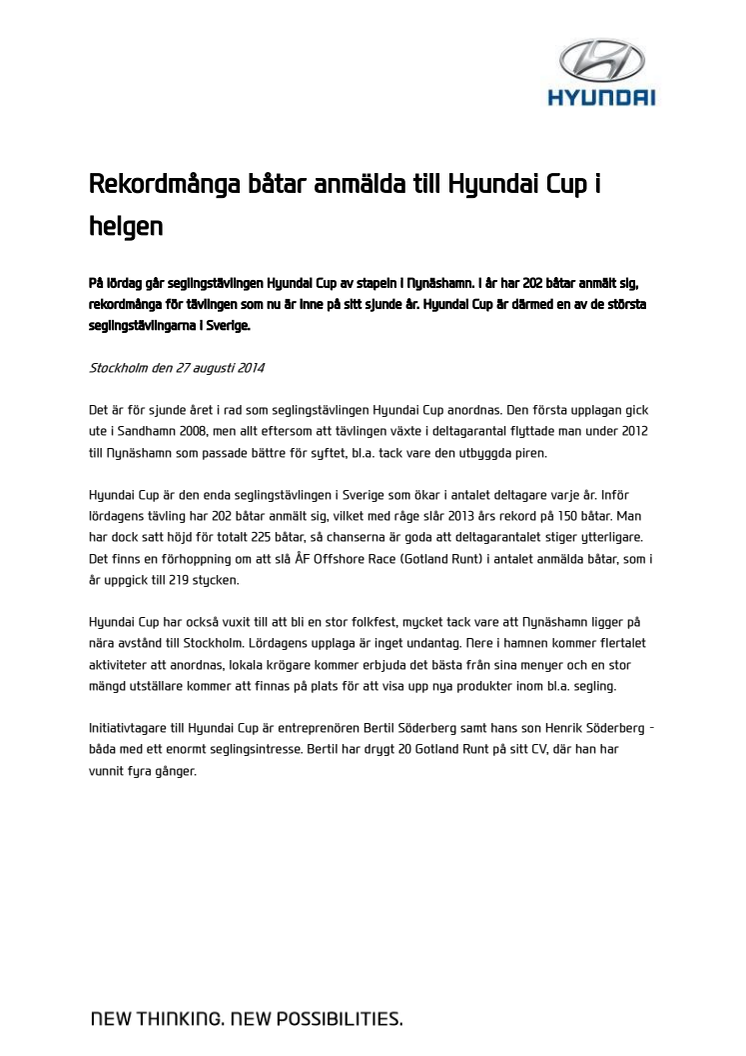 Rekordmånga båtar anmälda till Hyundai Cup i helgen