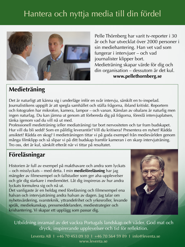 Pelle Thörnberg, journalist och mediatränare