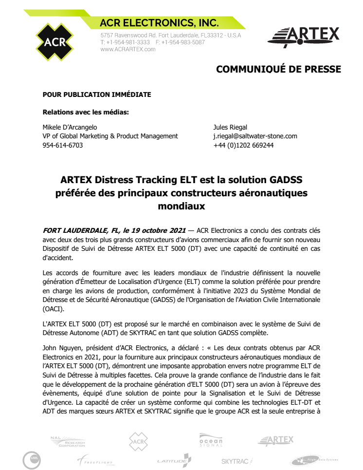 191021 - ARTEX Distress Tracking ELT est la solution GADSS préférée.pdf