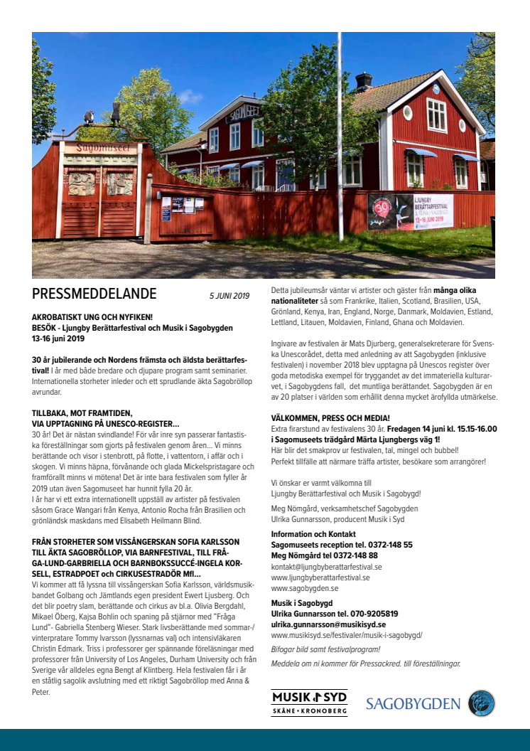 Ljungby Berättarfestival och Musik i Sagobygd