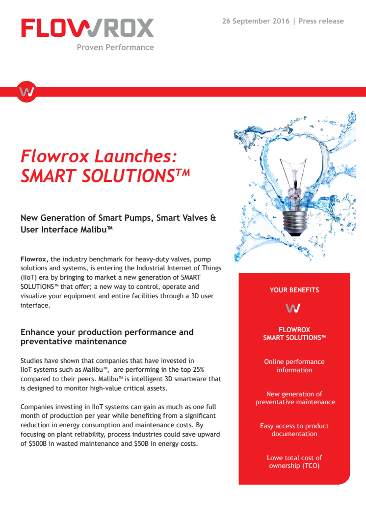 Flowrox Launches: SMART SOLUTIONS ™