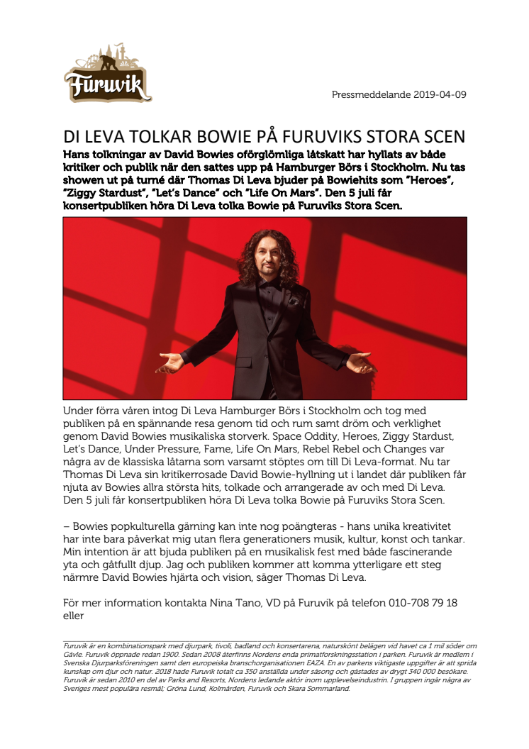Di Leva tolkar Bowie på Furuviks Stora Scen