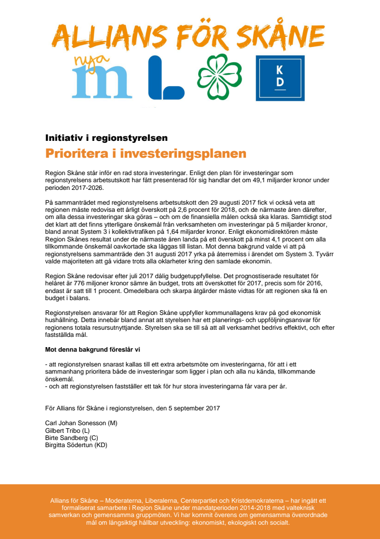 Investeringar riskerar Region Skånes ekonomi