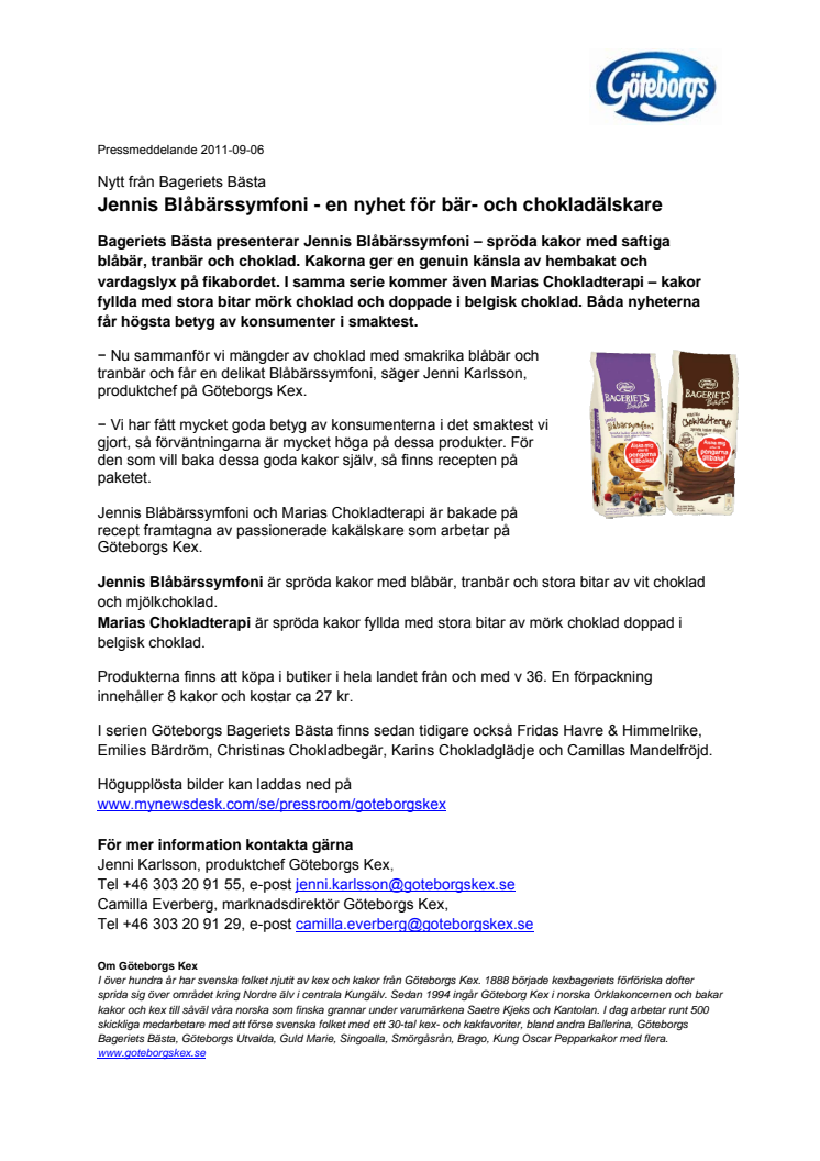 Jennis Blåbärssymfoni - en nyhet för bär- och chokladälskare