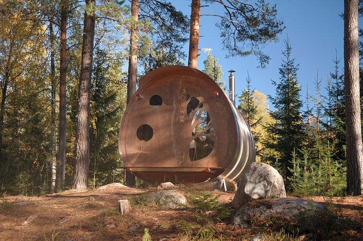 Skogskojan Oddis Öga på Näsets Marcusgård i Furudal, Dalarna