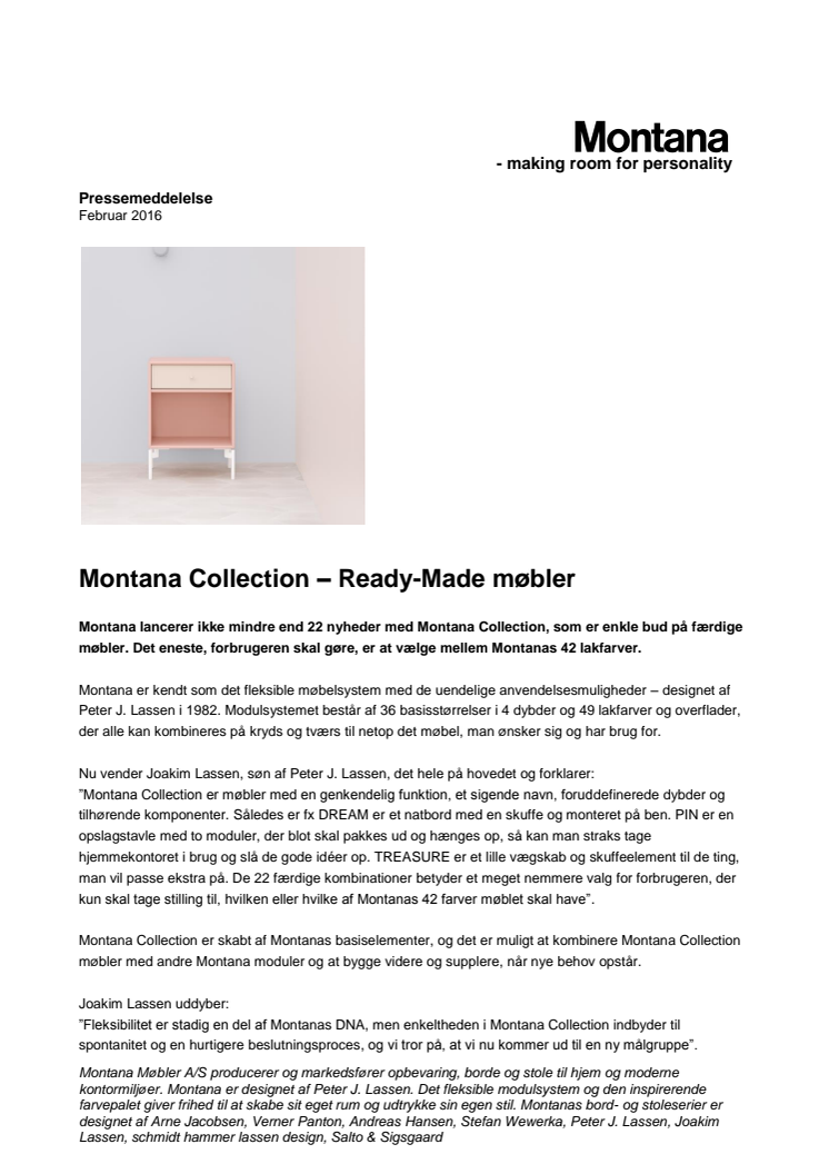 Montana lancerer ready-made møbler