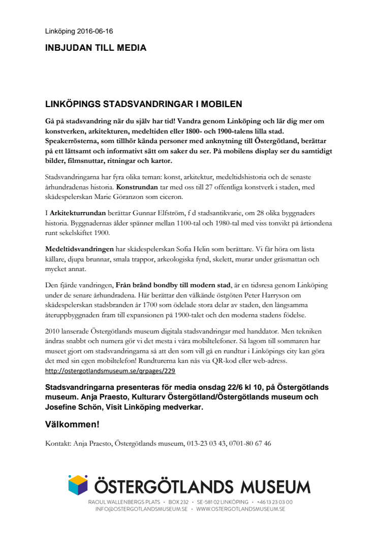 Linköpings stadsvandringar i mobilen