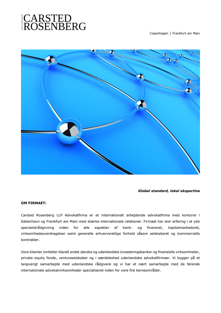 Præsentation af Carsted Rosenberg LLP