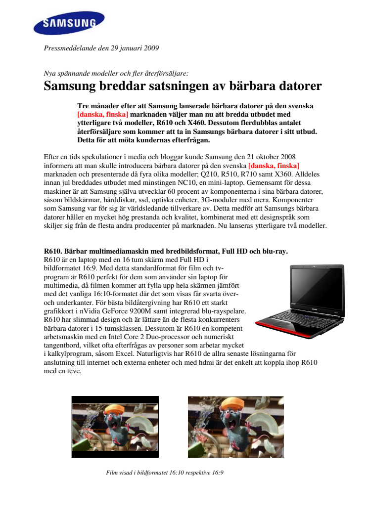 Samsung breddar satsningen av bärbara datorer