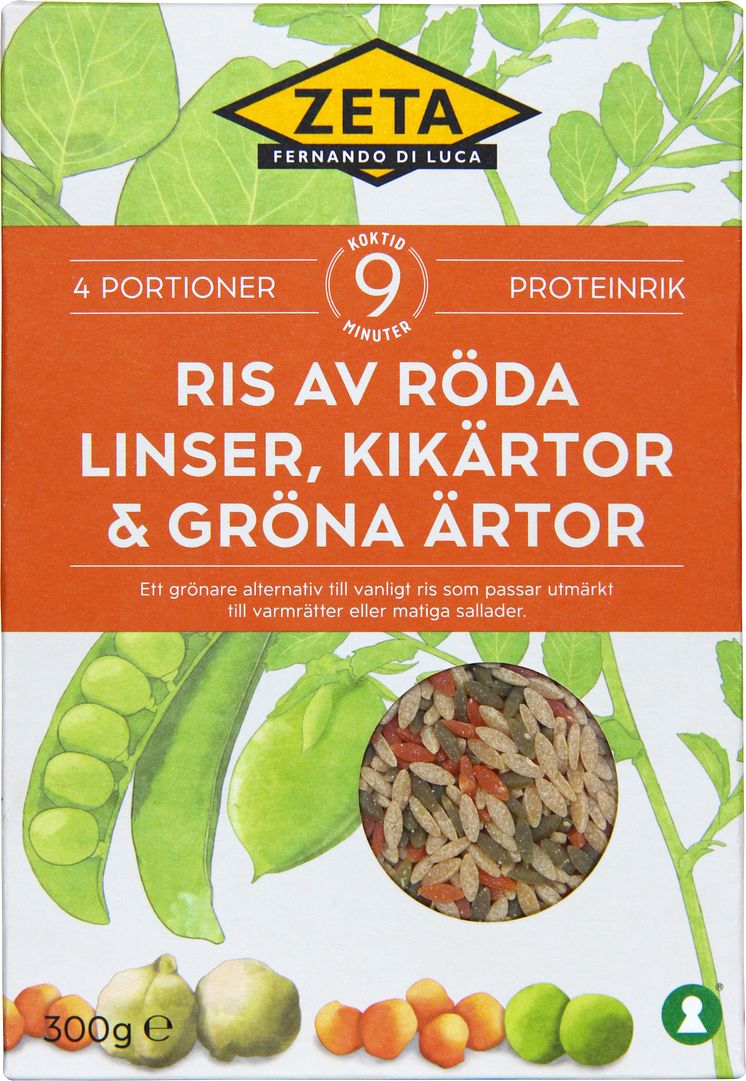 Zeta Ris av röda linser, kikärtor & gröna ärtor