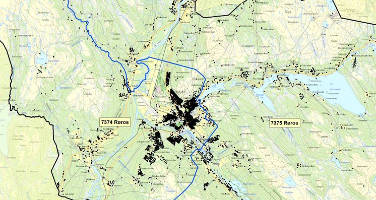 7374  Røros - postnummerinndeling