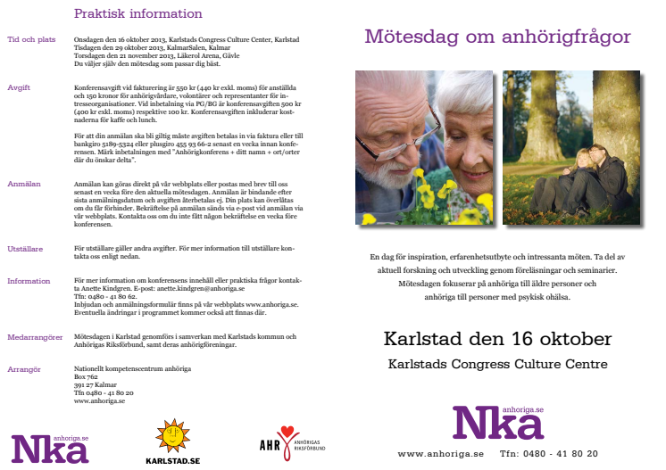 Mötesdag om anhörigfrågor i Karlstad