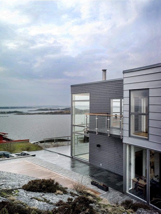 grå villa fibercement cembrit