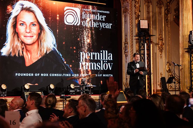 Gold Winner Founder of the Year Large Size Companies, Pernilla Ramslöw, co-founder NOX and co-owner Nikita 10