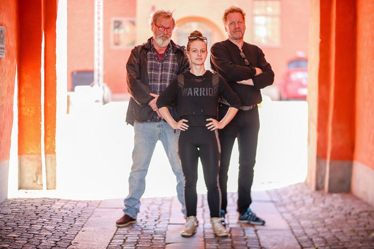 Regissörerna Björn Holmgren, Maja Danielsson och Martin Odd.