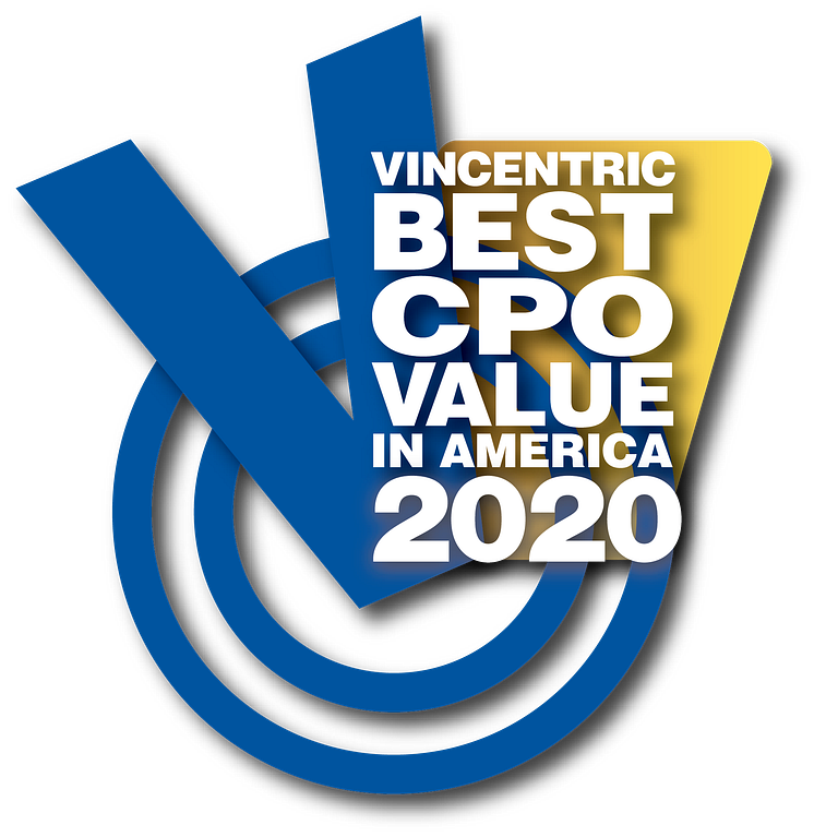 2020 Vincentric Best CPO Value in America award graphic