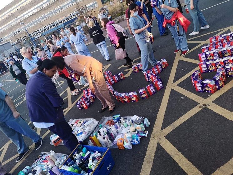 Some of the toiletries and other items already donated to the NHS