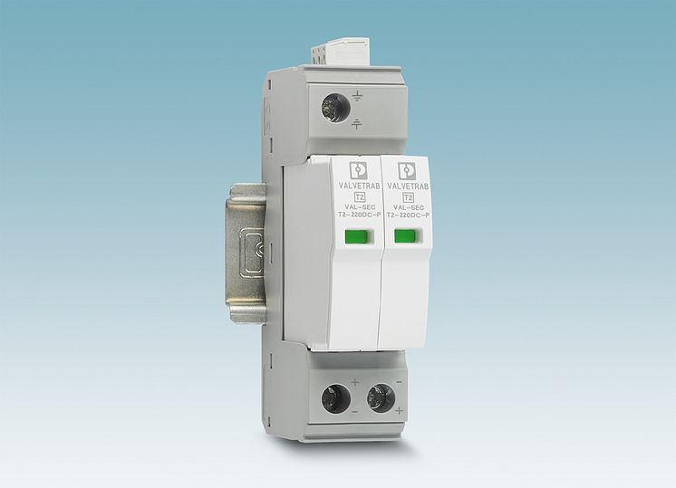 Narrow surge protective device for DC current sources