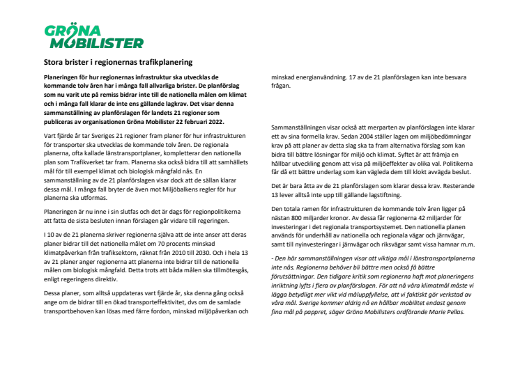 Rapport_Stora brister i regionernas trafikplanering_220222 uppdaterad.pdf