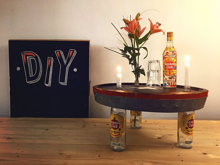 Ein echtes Unikat - der hochwertige Havana Club Upcycling-Tisch